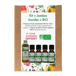 Kit Jambes Lourdes 4 Huiles essentielles & 1 Huile Végétale Bio