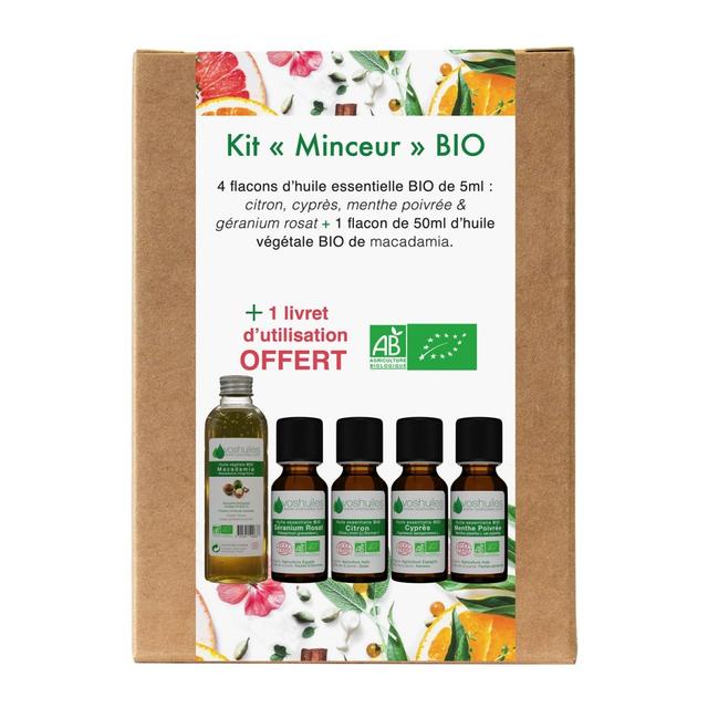 Kit « Minceur » 4 Huiles essentielles Bio & 1 Huile Végétale Bio