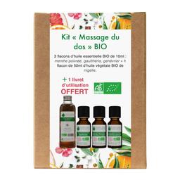 Kit « Massage Dos » 3 Huiles essentielles & 1 Végétale Bio