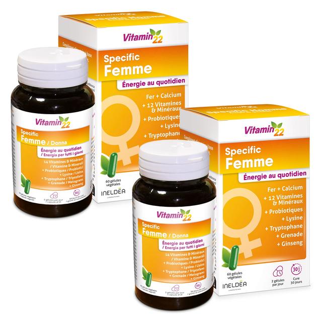 Specific Femme - 14 vitamines et minéraux - Cure 30j - 2 boîtes