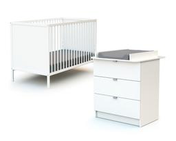 Chambre bébé lit et commode à langer en bois Panda