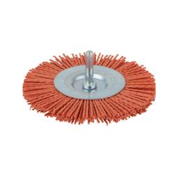 Brosse en nylon couleur rouge, tige 6mm