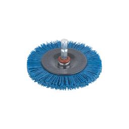 Brosse à disques en nylon bleu Tige hexagonale 1/ 4" (6,35