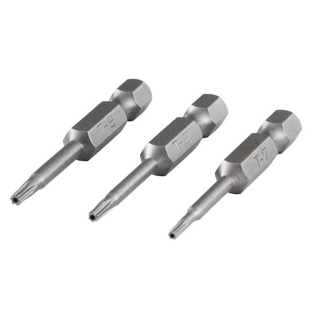 3 embouts de tournevis Torx avec trou de 50 mm Wolfcraft