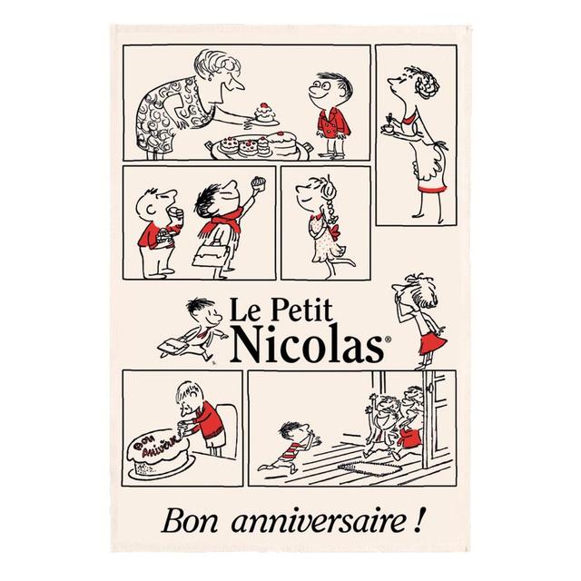 Torchon Petit Nicolas L'anniversaire ecru 48 x 72 cm Winkler