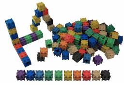 Lot de 100 cubes encastrables colorés