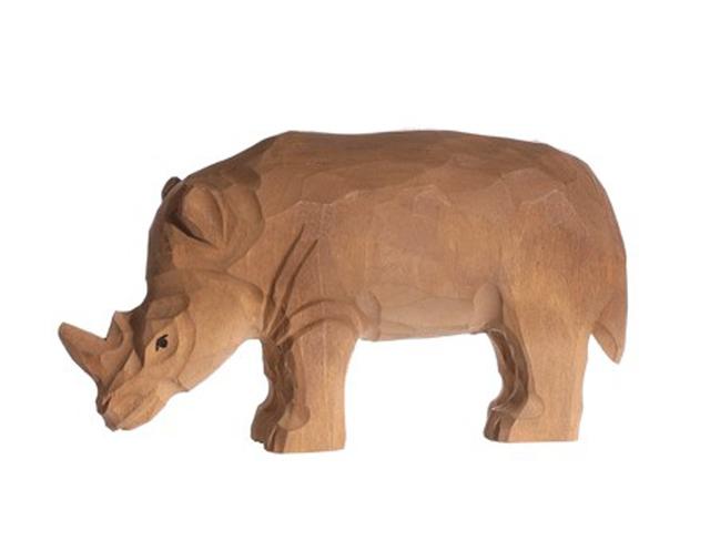 Figurine Rhinocéros en bois