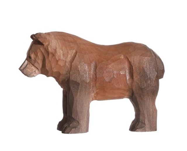 Figurine Ours brun en bois