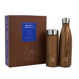 Coffret Bois 1 Bouteille et 1 theiere