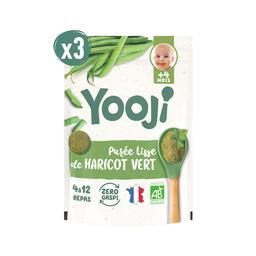 Yooji - Purée lisse haricot vert bio  12 repas bébé dès 4 mois 