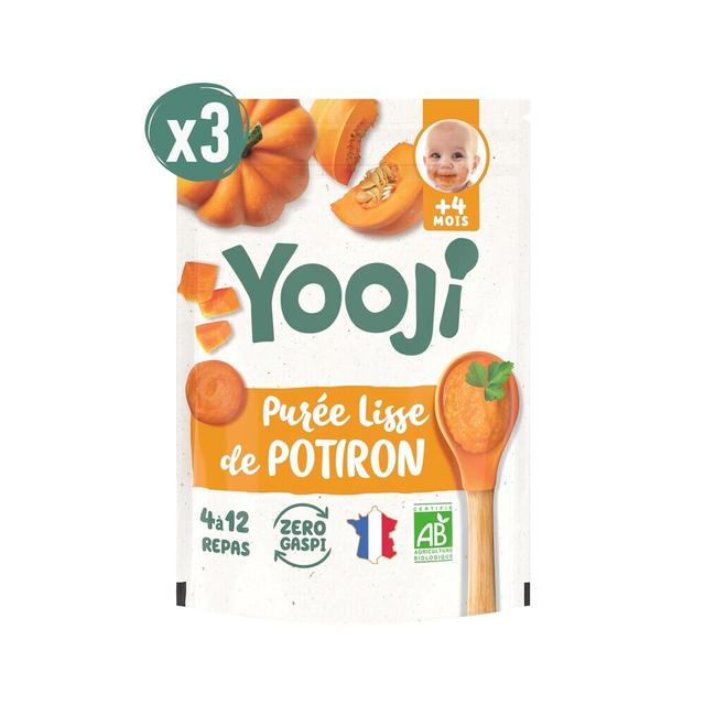 Yooji - Purée lisse potiron bio  12 repas bébé dès 4 mois