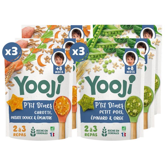 Lot x6 - P'tit dîner carotte & petit pois dès 8 mois - 6x300g