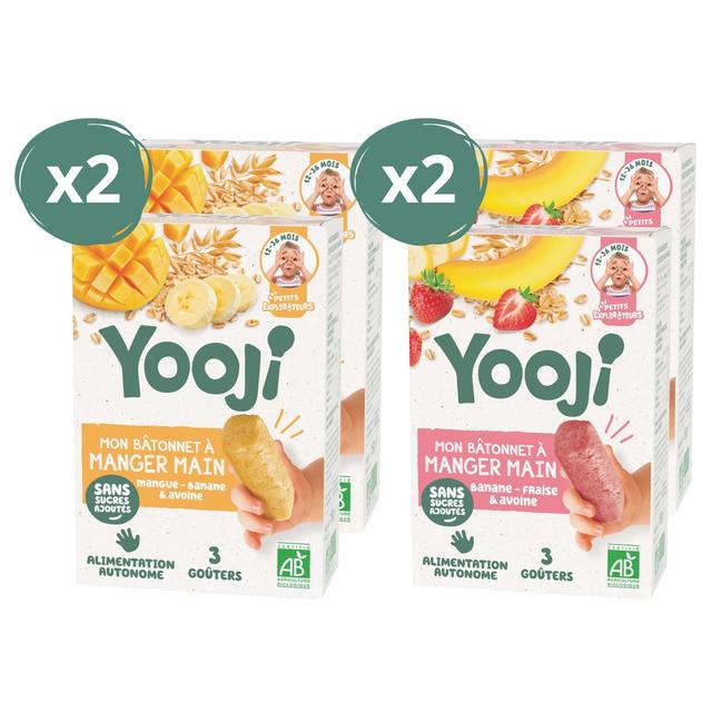 Lot x4 - bâtonnet Fraise Banane et bâtonnet Mangue Banane