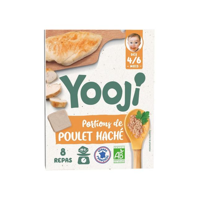 Yooji - Poulet bio haché, cuit et surgelé - 8 galets de 10g