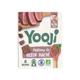 Yooji - Bœuf bio VBF haché, cuit et surgelé - 8 galets de 10g