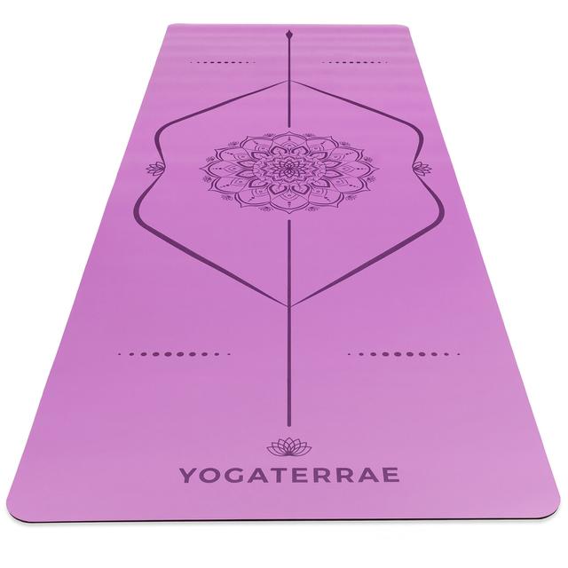 Tapis de Yoga Lavande PU-Caoutchouc naturel + MANDALA + BODYLINE