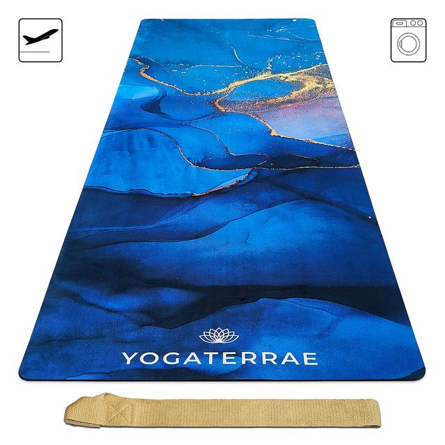 Tapis Yoga SVARNA en Suédé et Caoutchouc naturel Ligne Voyage