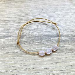 Bracelet Candy Quartz rose doré