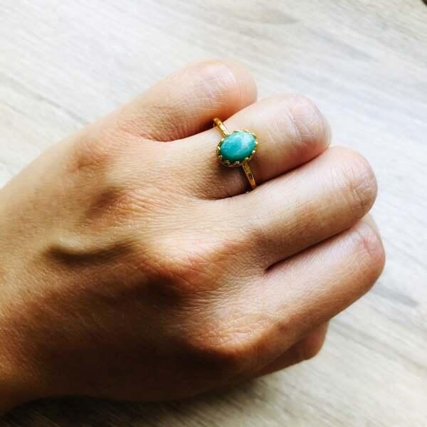 Bague Margaux Amazonite bleue Or