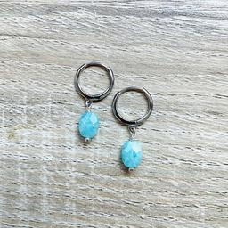 Créoles Mini Candy Amazonite bleue Argent