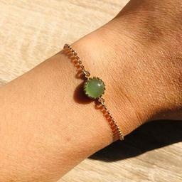 Bracelet Margaux Aventurine verte Or