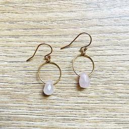 Bouces d'oreilles Trésor Quartz rose