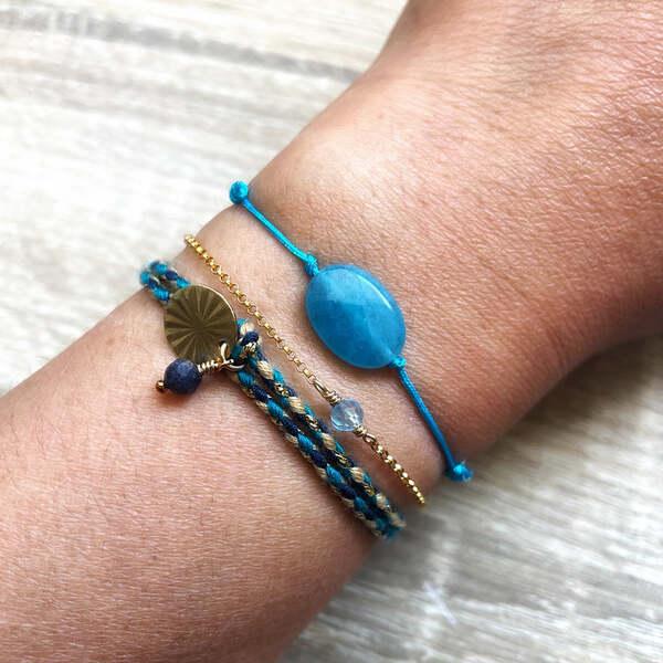 Coffret trio de bracelets Bleus