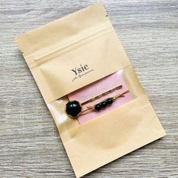 Pochette cadeau barette bracelet Onyx noir