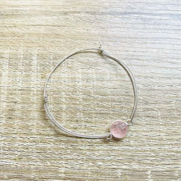 Bracelet Alba Quartz rose argenté