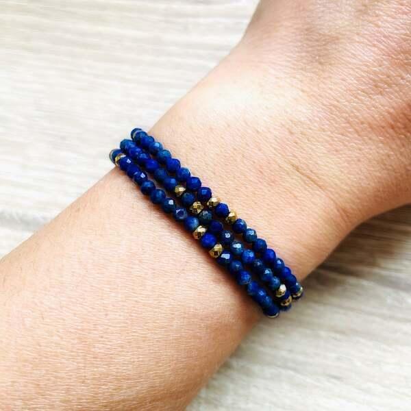 Collier bracelet Romy Lapis Lazuli bleu nuit