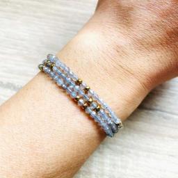 Collier bracelet Romy Labradorite grise