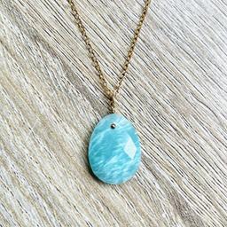 Collier Alma Amazonite bleue plaqué or