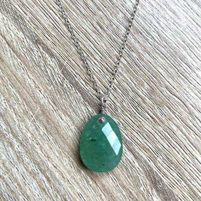 Collier Alma Aventurine verte argent massif