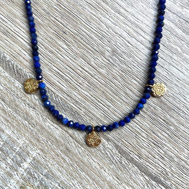 Collier Céleste Médailles Lapis Lazuli