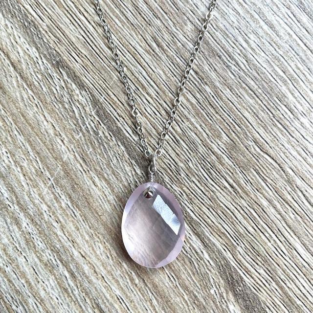 Collier Alma Quartz rose argent massif