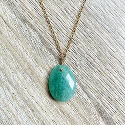 Collier Alma Aventurine verte plaqué or