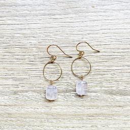 Boucles d'oreilles Rym Quartz rose