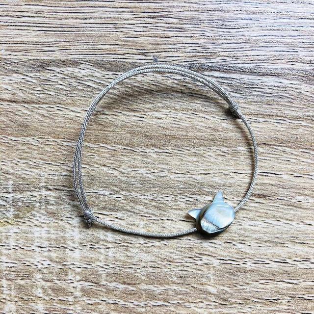 Bracelet Camille Chat gris argenté enfant