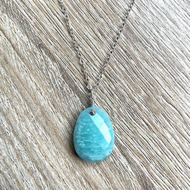 Collier Alma Amazonite bleue argent massif