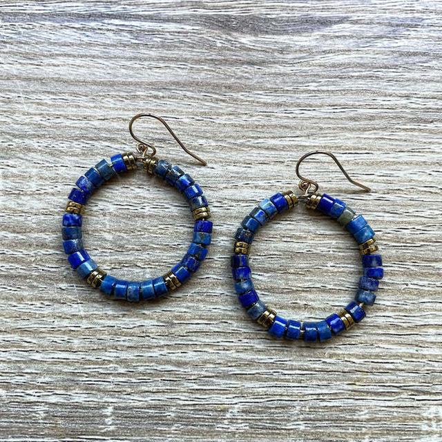 Boucles d'oreilles Jane Lapis Lazuli