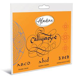 Cahier de calligraphie latine sur cartes