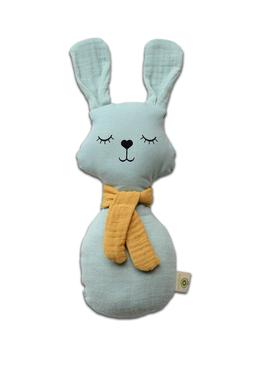 Hochet en Coton Bio Lapin Bleu