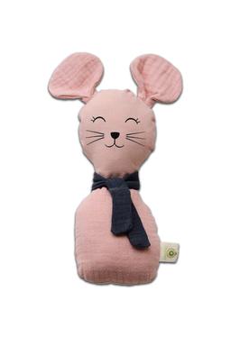 Hochet en Coton Bio Souris Rose