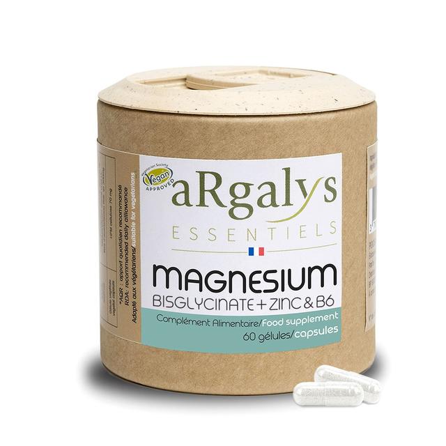 Magnésium Bisglycinate + Vitamine B6 et Zinc - 60 gélules