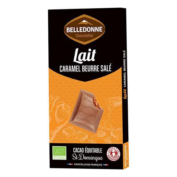 Tablette chocolat lait fourrée caramel beurre salé 100g