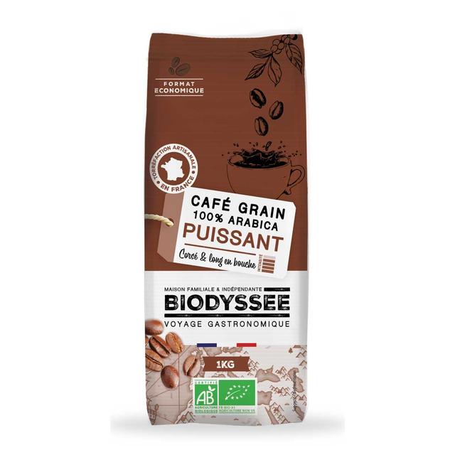 Café en grains 100% arabica puissant 1kg