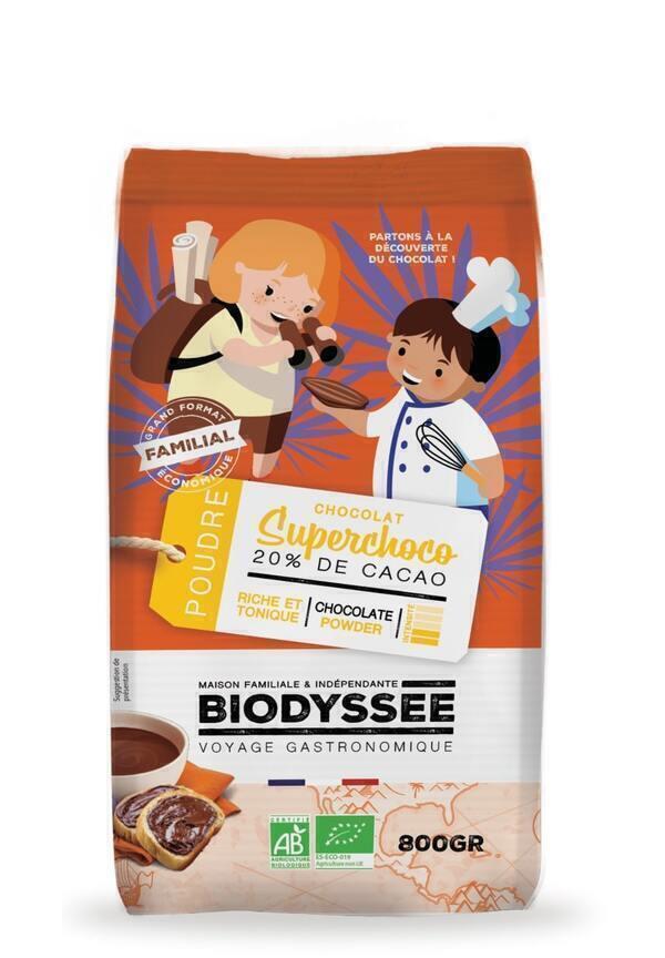 Poudre Chocolatée SuperChoco 20% de Cacao Bio - 800g