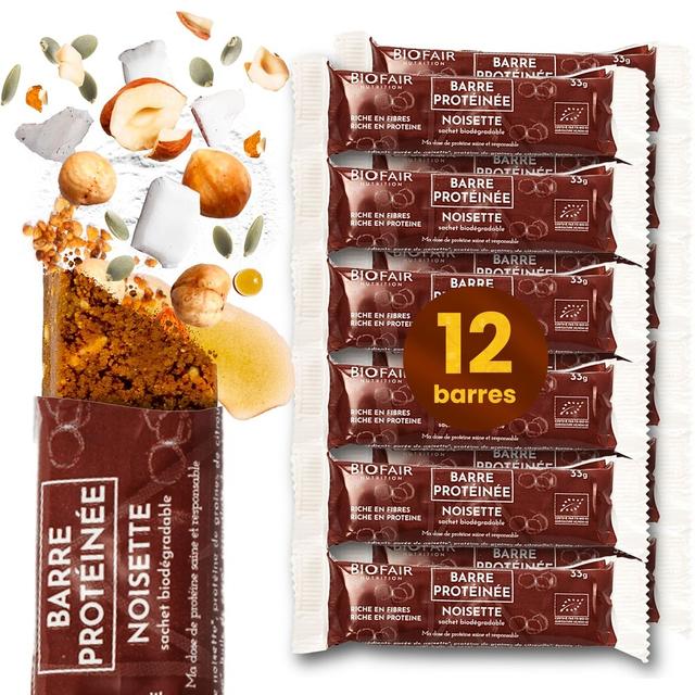 Barre protéinée bio noisette - pack éco 12 x 33g