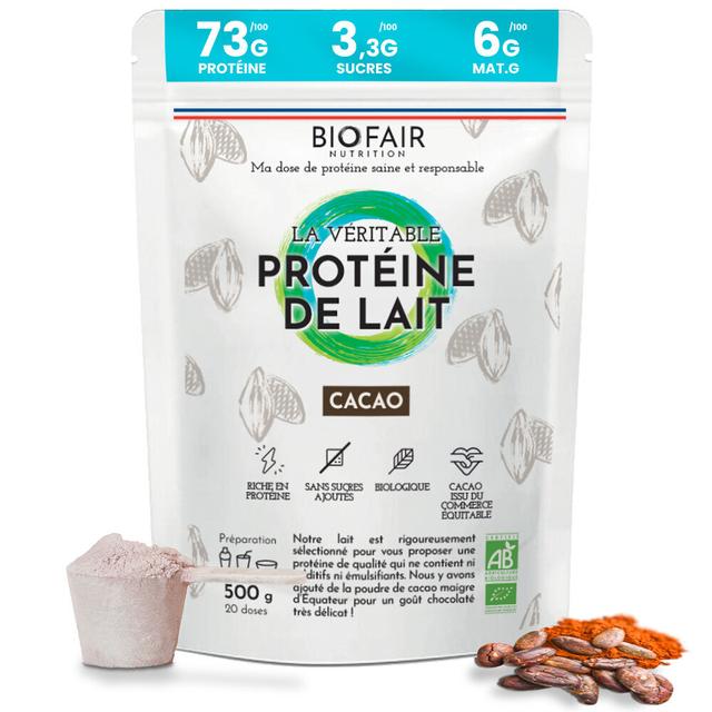 La véritable protéine de lait bio Cacao - 500g