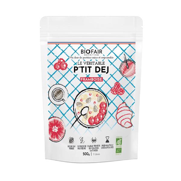 Petit déjeuner bio - Framboise et protéine végétale | 500g